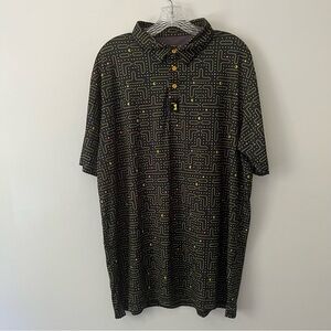 Bogey Bros Pacman Novelty Gamer Print AOP Golf Polo Shirt XXL